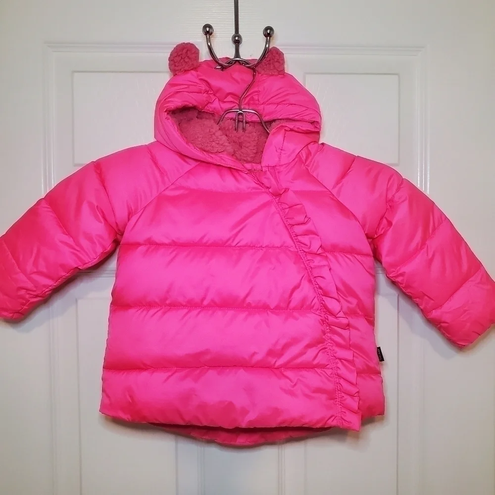 BabyGap Hot Pink Puffer ColdControl Max Kimono Jacket Sz 18-24M